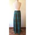 Green tartan pure wool maxi-skirt (made in Scotland)