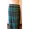 Green tartan pure wool maxi-skirt (made in Scotland)