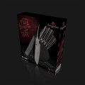 BH-2248 6 pcs knife set with wood stand , Phantom Line