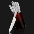 BH-2282 6 pcs knife set with stand, burgundy-black, Kikoza Collection