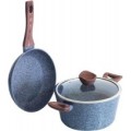3 Piece Set Berlinger Haus BH-1217 Stone Coated Cooking Pot and Frying Pan with Glass Lids