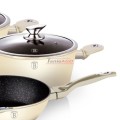 Berlinger Haus 10-Piece Marble Coating Induction Cookware Set , Cream Metallic Line