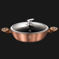 Berlinger Haus 28cm Marble Coating Shallow Pot with Lid - Rose Gold Metallic Line BH-1519
