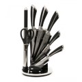 Royalty Line 8-Piece Stainless Steel Knife Set With Rotating Stand - Black