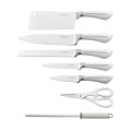 Royalty Line 8-Piece Stainless Steel Knife Set With Rotating Stand - WHITE