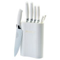 ** Royalty Line 6-Piece Non-Stick Coating Knife with Stand -ONLY WHITE