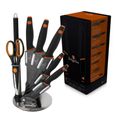 *** berlinger haus BH-2117 8 pcs knife set with stand, Granit Diamond Line