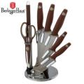 ***Berlinger Haus 8 pcs knife set with stand, Granit Diamond Line BH-2118