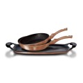 Berlinger Haus Marble Coating Frypan & Grill Plate 3 Piece Set -ROSE GOLD