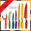Royalty Line Steel Colourful Knife Set - 6 Piece Stainless + FREE BONUS (PEELER)