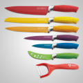 Royalty Line Steel Colourful Knife Set - 6 Piece Stainless + FREE BONUS (PEELER)