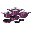 BH-1661 **Berlinger Haus 10-Piece Matble Coating Metallic Line Cookware Set ¿ Royal Purple Edition