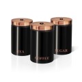 Berlinger Haus 3-Piece Storage Canister Set  Black Rose Gold Collection BH-1734