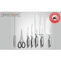 Royalty Line 8-Piece Stainless Steel Knife Set With Rotating Stand - Silver RL-KSS808