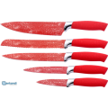 5 Piece Marble Coating Knife Set with Stand