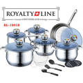 Royalty Line 18-Piece Stainless Steel Cookware Set RL-1801B