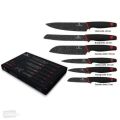 Berlinger Haus 6-Piece Marble Coating Stainless Diamond Line Knife Set - Red and Black BH-2114