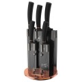 Berlinger Haus 6-Piece Marble Coating Knife Set with Stand Black Rose Gold Collection BH-2336