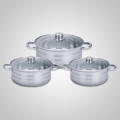 FREE SHIPPING Royalty Line RL-SP6 6 Pcs Stainless Steel Pots Set with Glass Lids