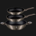 **Berlinger Haus 3-Piece Marble Coating Metallic Line Cookware Set
