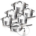 Blaumann 12-Piece Stainless Steel Induction Bottom Cookware Set