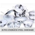 Stainless Steel Cookware Set | 40 Piece