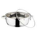 Blaumann 24cm Oven Safe Stainless Steel Shallow Soup Pot with Glass Lid Gourmet Line