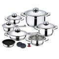 Model Home 17-Piece Wide Edge Stainless Steel Cookware Set