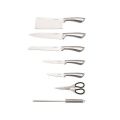 Royalty Line 7-Piece Stainless Steel Knife Set With Rotating Stand - Silver, RL-KSS600