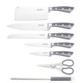 Royalty Line 8-Piece Stainless Steel Knife Set with Stand - Grey, RL-KSS822