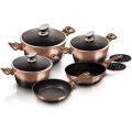 Berlinger Haus 10 Piece Marble Coating Cookware Set Rose Gold Noir Edition