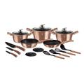 Berlinger Haus 17-Piece Marble Coating Cookware Set - Rose Gold Edition