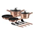 Berlinger Haus 10-Piece Marble Coating Cookware Set - Rose Gold Metallic