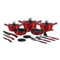 Berlinger Haus 17-Piece Marble Coating Cookware Set - Burgundy Edition