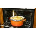 LMA Authentic 7 Piece Cast Iron Dutch Oven Cookware Set - Sunset Orange