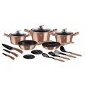 Berlinger Haus 17-Piece Marble Coating Cookware Set - Rose Gold Edition