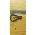 Antique steel bow cork screw