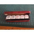 Vintage poker dice in leather case