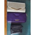 Handbag clutch and 2 wallets bundled