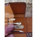 Vintage Shefield England manicure set leather case