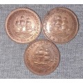 1953, 1954, 19553 SA Pennies
