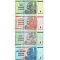 Crazy Low Start! Zimbabwe Trillion Dollar Note Set Uncirculated.