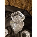 Crystal De Arc crystal whisky decanter with four matching glasses