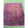 Thick Pile 128 cm x 160 cm Persian Rug in Burgundy