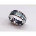 US Size 9 Stainless steel Paper Inlay Ring 8mm band