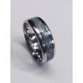 US Size 13 Stainless steel Paper Inlay Ring 8mm band
