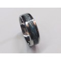 US Size 13 Stainless steel Paper Inlay Ring 8mm band