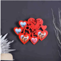 Wooden Heart Wall Photo Collage Clock