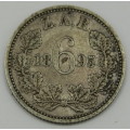 1895 South African 6 Pence / Z.A.R