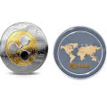 Gold +Silver Ripple coin Commemorative Round Collectors Coin XRP Coin With Case